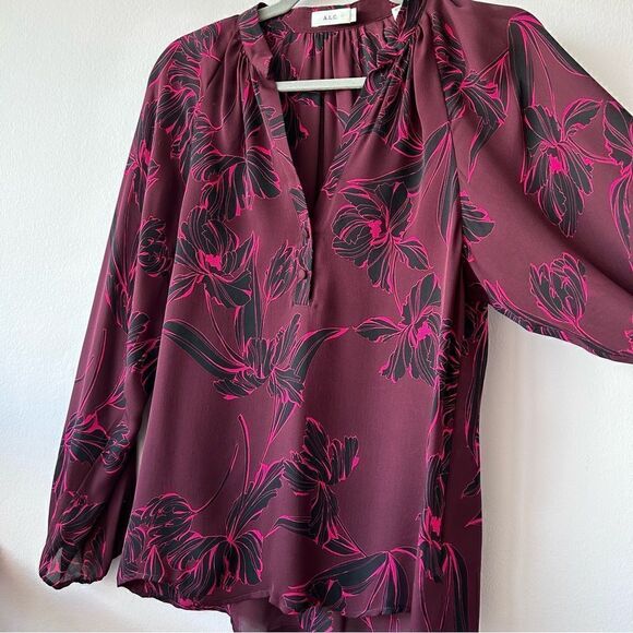 A.L.C. Lori Floral-Print Silk Long-Sleeve - Picture 6 of 9